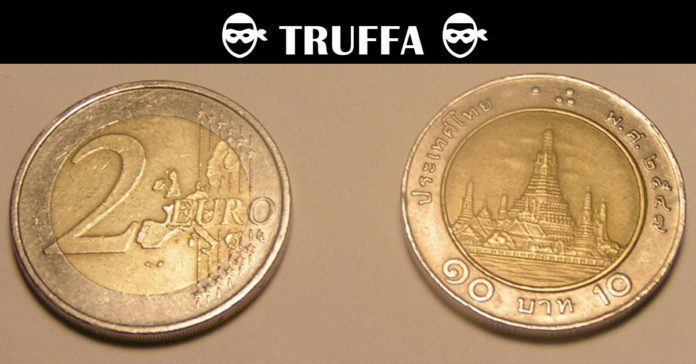 monete thailandesi spacciate per 2 euro